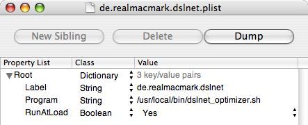 DSLnet.plist XML in Property List Editor